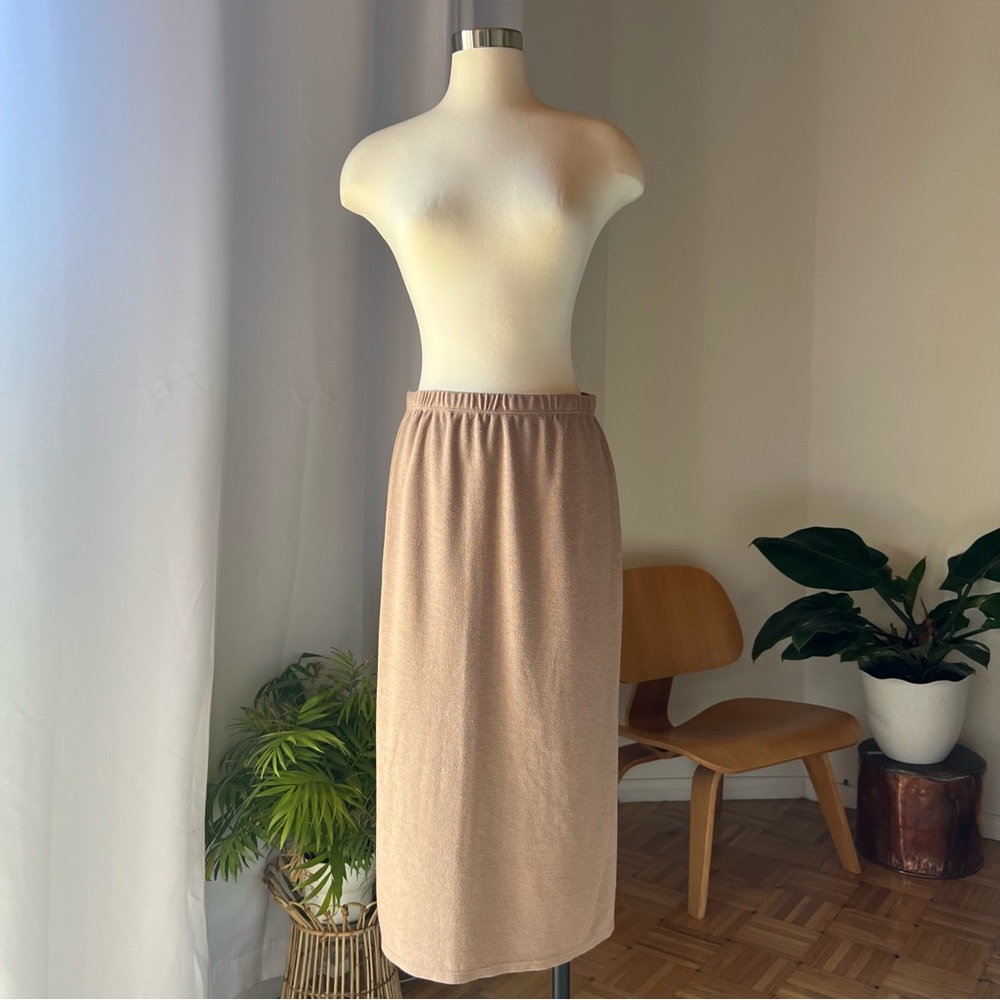 Reformation Neutral Straight Midi Length Pencil Skirt